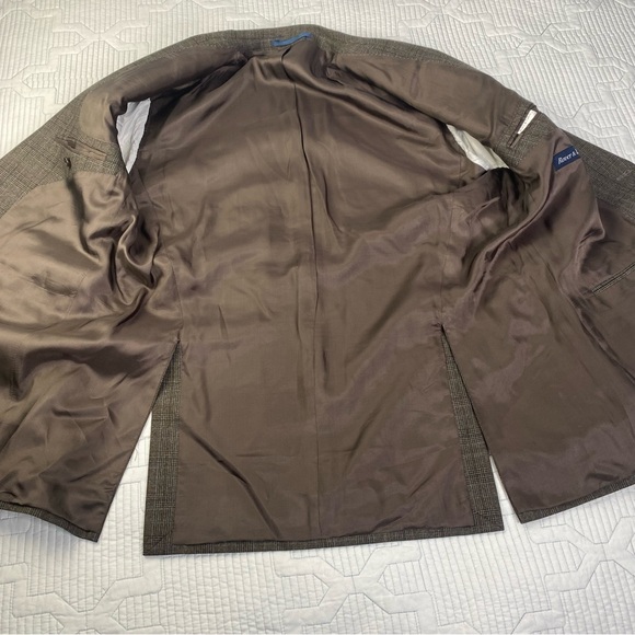 Rover & Lakes Wool Cashmere Suit Brown Plaid Jacket 46” Pants 34X32.5 AU Sz 52 - Picture 2 of 16
